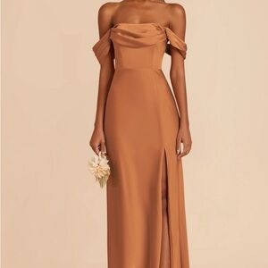 Birdy Grey Matte Satin Rust Mia Dress Not-Altered Worn Once Dry Cleaned